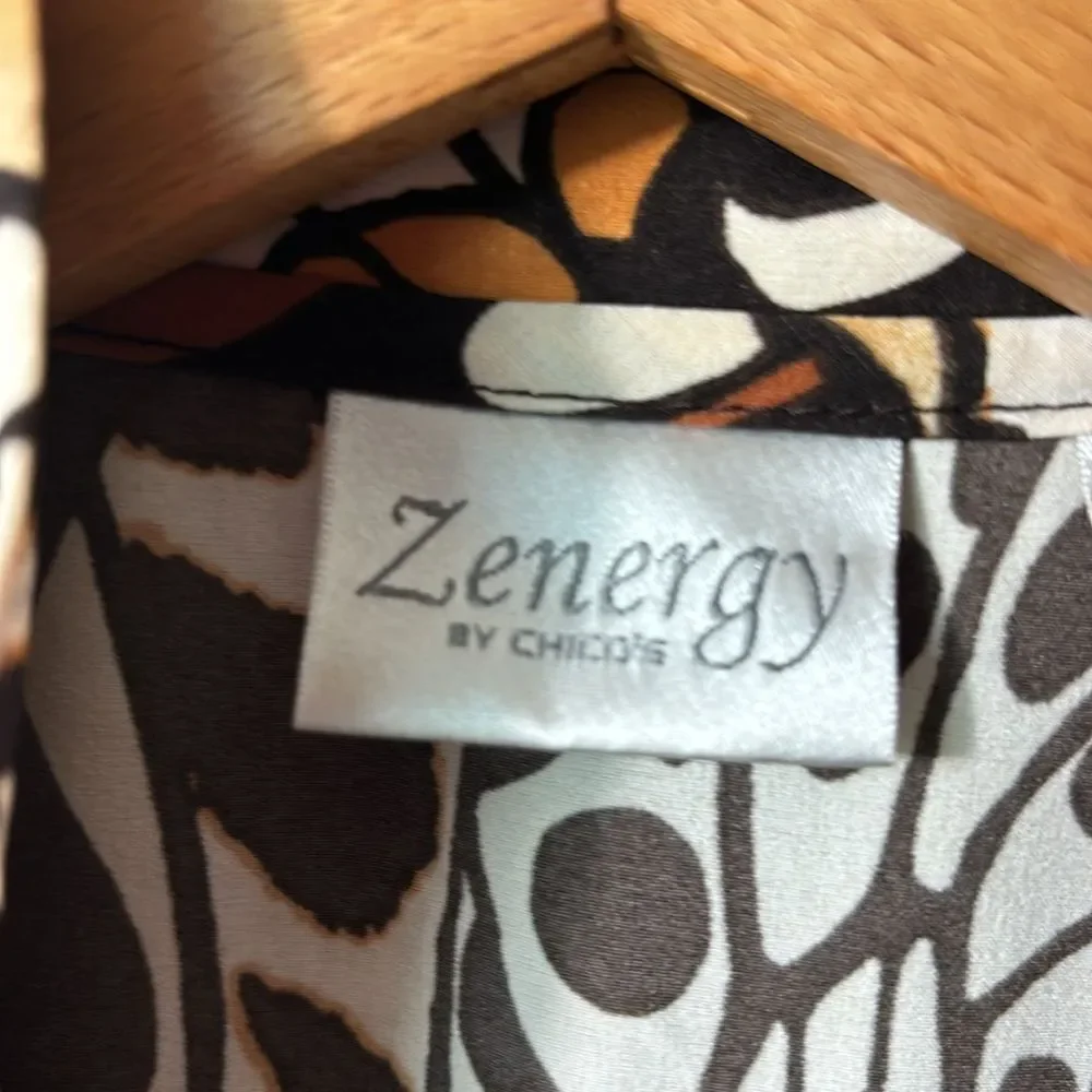 Zenergy by Chicos graphic Animal Print & Butterflies Women's Jacket size 2
